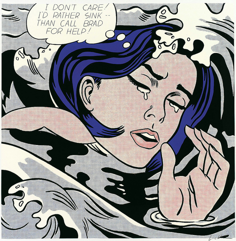 roy lichtenstein drowning girl 1963 by gandalf s gallery