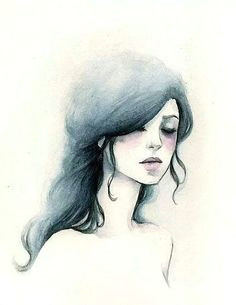 watercolor girl watercolor portraits watercolour hair simple watercolor watercolor fashion watercolor