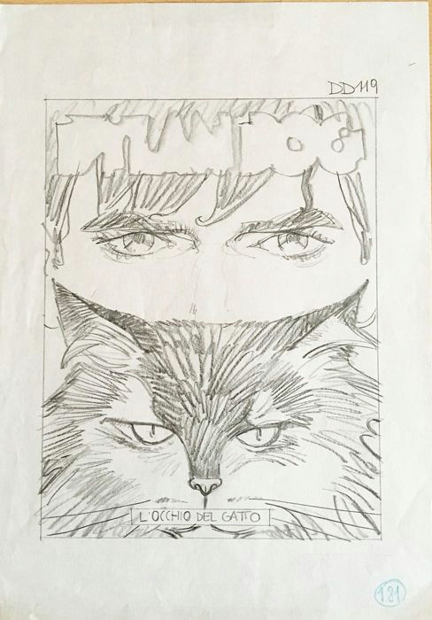 stano angelo original sketch for the cover of dylan dog w b