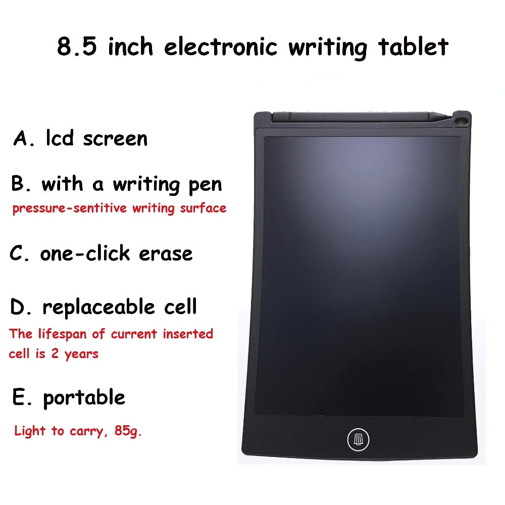 newyes 8 5 inch ultra thin lcd writing tablets portable e writer paperless kids gifts for drawing board free shipping black in ebook reader from consumer
