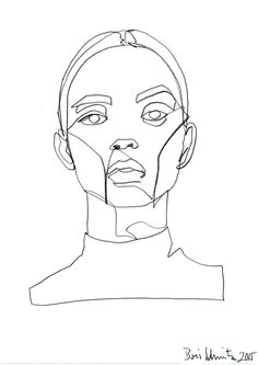 borisschmitz gaze 324 continuous line drawing by boris schmitz face