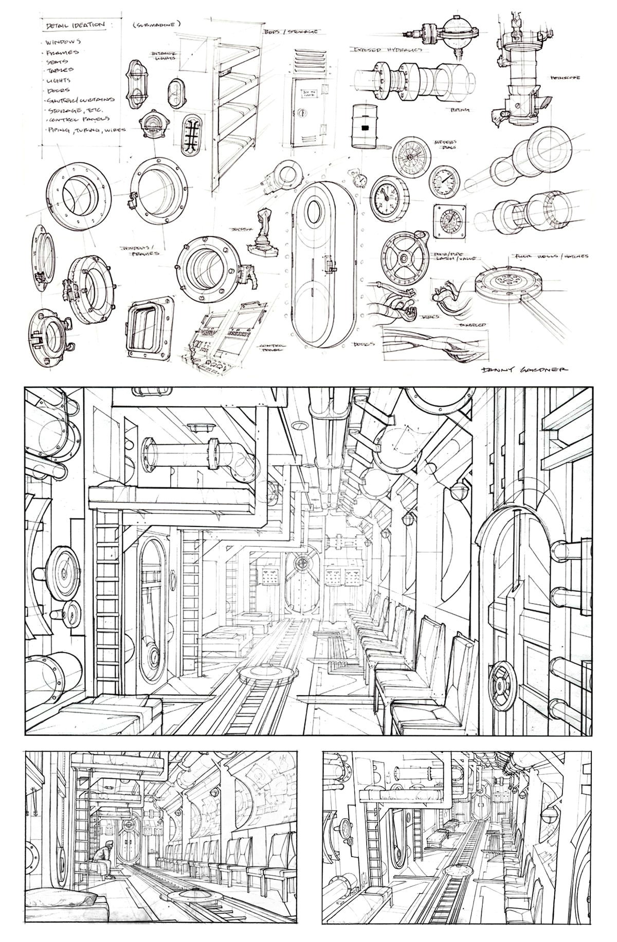 this is ellipse perspective drawing where it goes to one view point but on every side it is full of circles that also fade to the view point