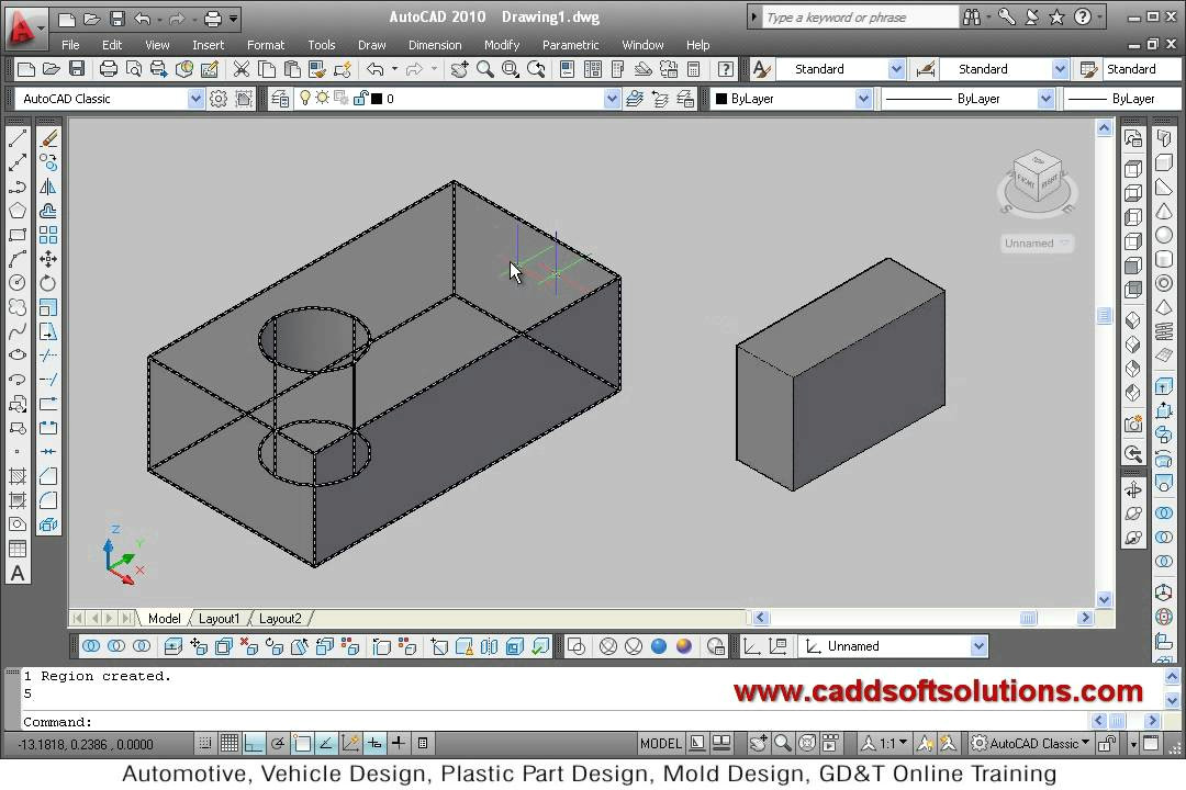Easy 3d Drawings for Beginners Autocad 3d Modeling Basic Tutorial Video for Beginner 1 Youtube