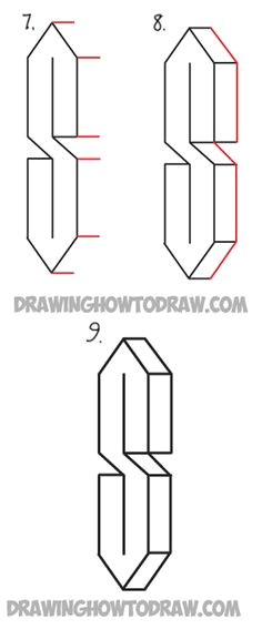 draw a 3 dimensional letter s shape from 3 lines drawing tutorials for kids drawing
