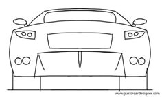 easy car drawing tutorial sports car rear view