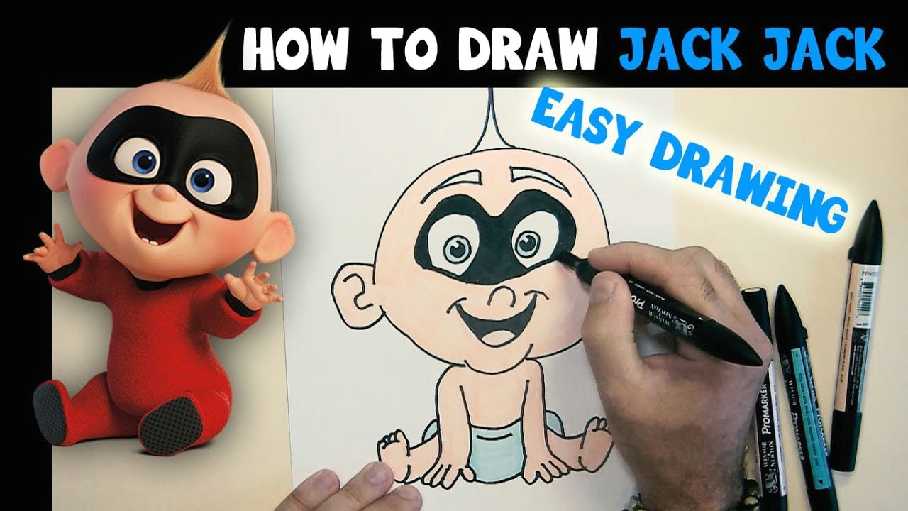 how to draw jack jack from the incredibles easy drawing