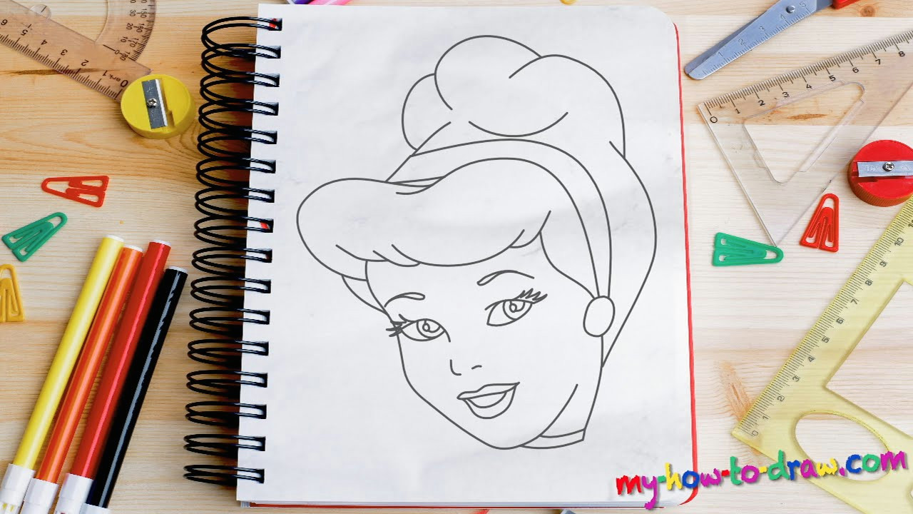 how to draw cinderella easy step by step drawing lessons for kids youtube
