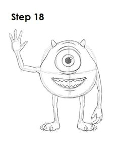 how to draw mike wazowski 18