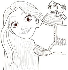 how to draw rapunzel and pascal from tangled with easy step by step tutorial
