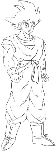 how to draw goku from dragon ball z with easy step by step drawing tutorial