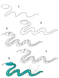 snake easy drawings cartoon drawings doodle drawings animal drawings drawing techniques