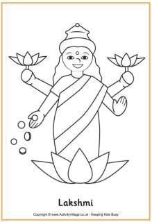 lakshmi colouring page diwali drawing diwali activities diwali cards rangoli colours diwali