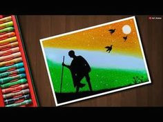 independence day drawing for beginners with oil pastels step by step