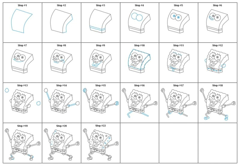 how to draw spongebob