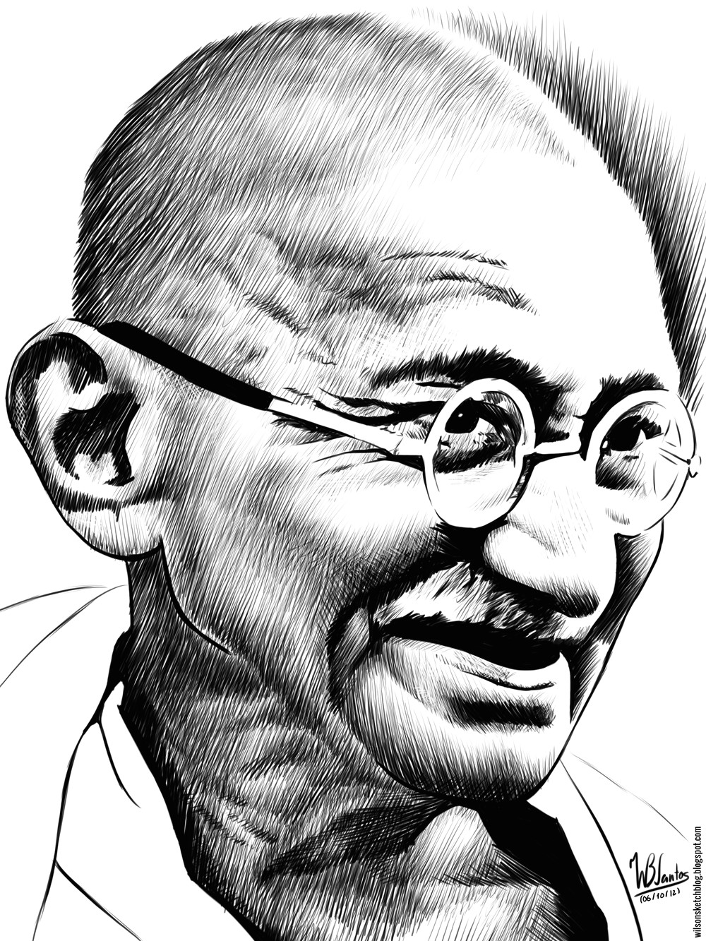 Easy Drawing Gandhiji Ink Drawing Of Mahatma Gandhi Portraits I Admire In 2019