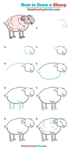 how to draw a sheep really easy drawing tutorial