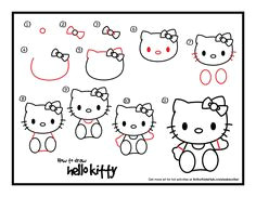 how to draw hello kitty hello kitty art hello kitty birthday easy drawings