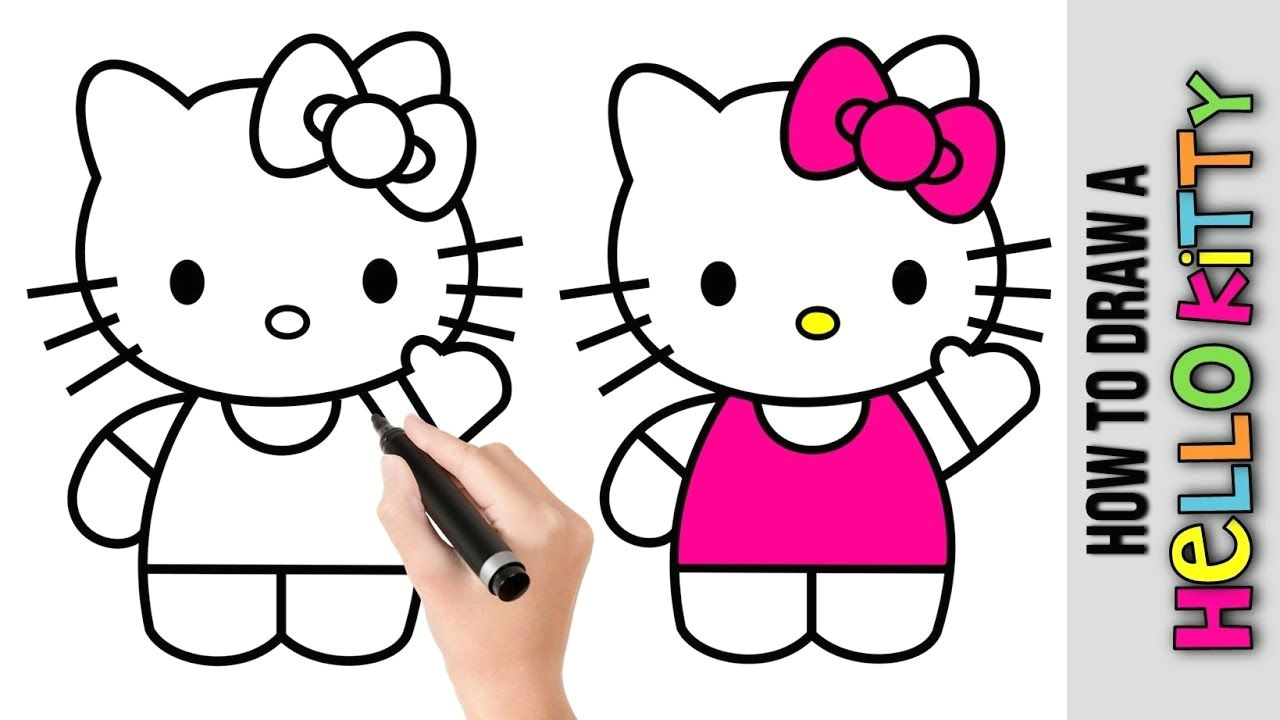 how to draw a hello kitty a easy pictures to draw step by step a drawings