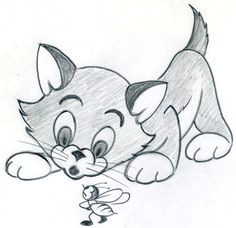 easy drawings how to draw cartoon kitten pencil drawings for beginners pencil drawings of