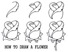 how to draw a rose easy flower drawings rose drawings easy rose drawing