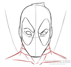 how to draw deadpool easy for beginners