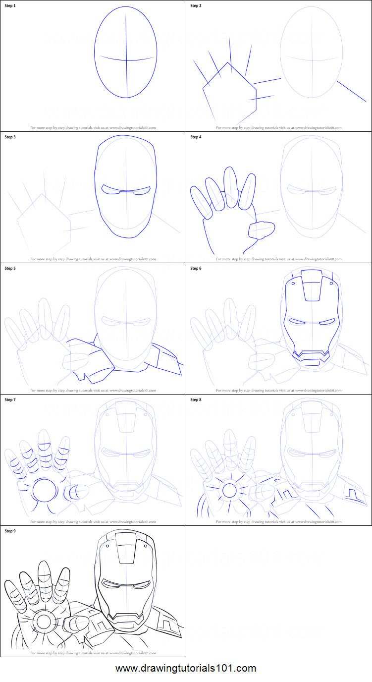 draw iron man step by step how to draw iron man face printable stepstep drawing sheet