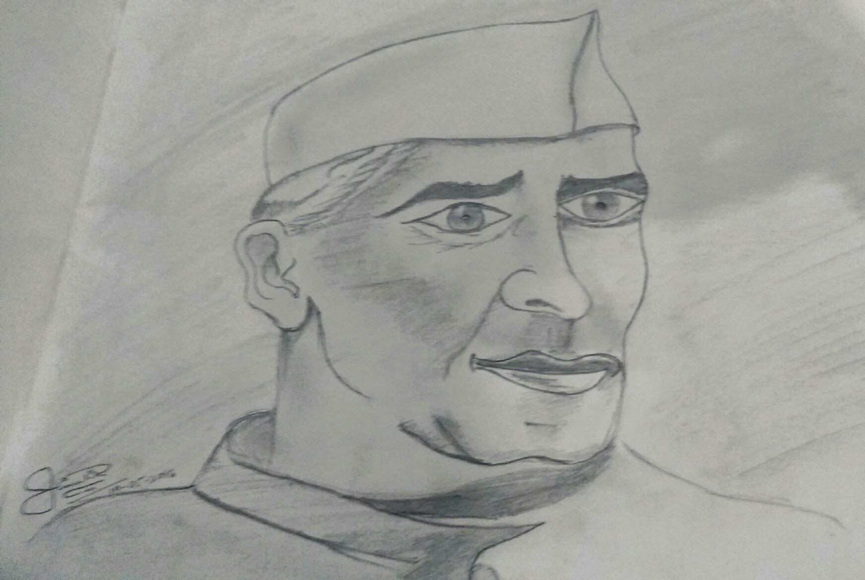 jawaharlal nehru drawn by himali raichurad