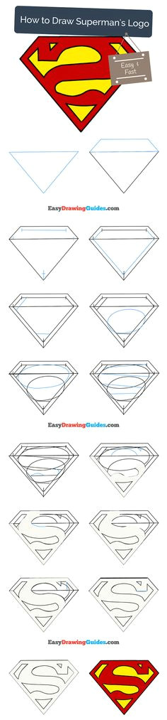 learn how to draw superman s logo easy step by step drawing tutorial for