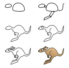 drawing a cartoon kangaroo