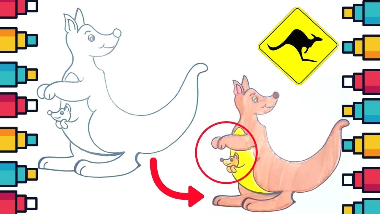 how to draw kangaroo for kids kangaroo cuteanimals drawing coloringpages coloringbooks