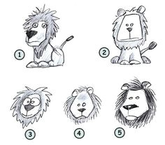 drawing a cartoon lion