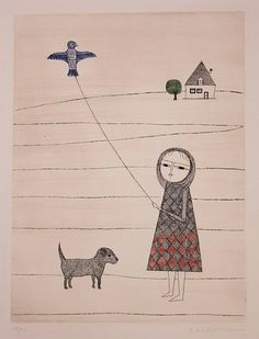 girl with kite by keiko minami from annex galleries fine prints a