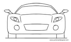 car drawing tutorial for kids sports car front view