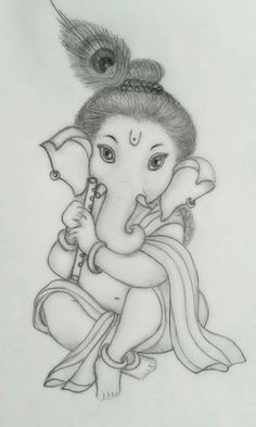 sri ganesha pencil sketch