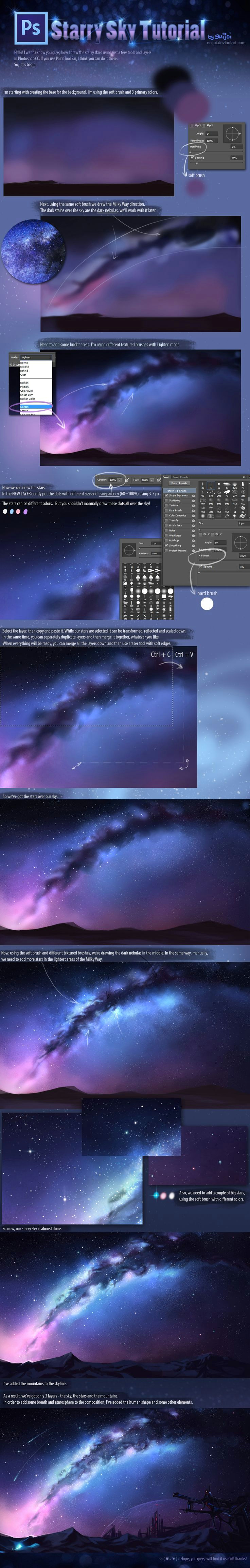 starry sky tutorial by enijoi deviantart com on deviantart