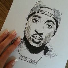 Easy Drawing Of 2pac How to Draw Tupac Shakur Famous Singers Art and Music Drawings