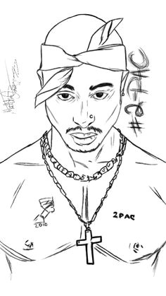 Easy Drawing Of 2pac How to Draw Tupac Shakur Famous Singers Art and Music Drawings