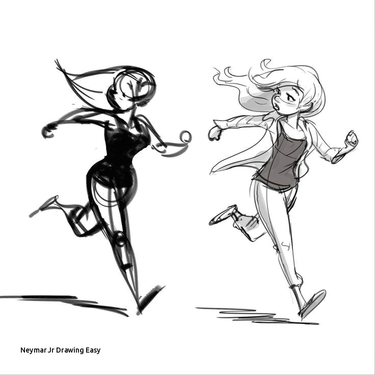 28 collection of girl running easy drawing