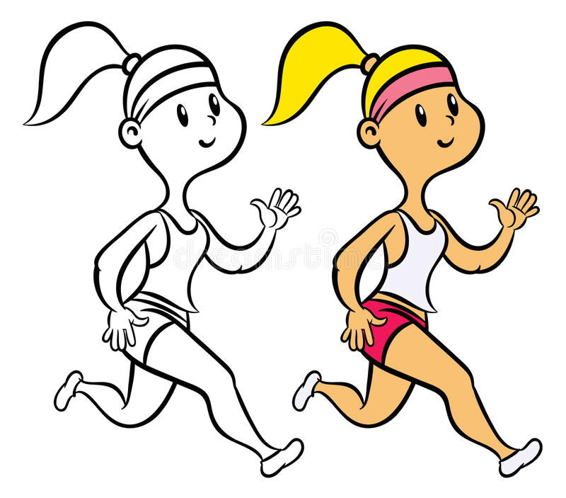 free how to draw a girl running