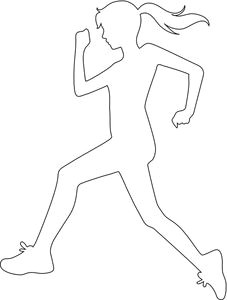 running clipart image girl or woman running or jogging