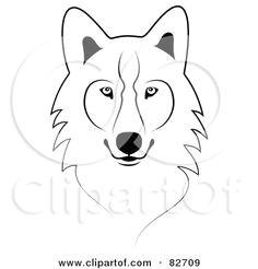 timberwolf outline royalty free rf clipart illustration of a black and white sketched