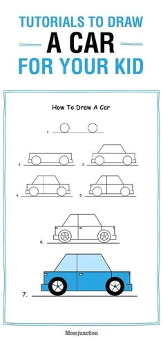 here are some simple tutorials on how to draw a car for kids help him