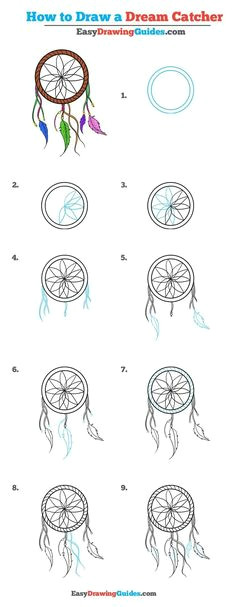 learn how to draw a dream catcher easy step by step drawing tutorial