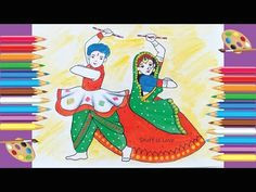 easy dandiya dance drawing tutorial indian festivals must watch colorful ancient dance garba dancing drawings