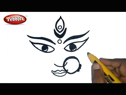 how to draw durga maa durga puja drawing for kids navratri special