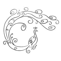 really cute and simple peacock tattoo idea