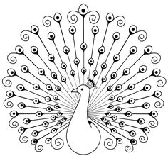 peacock line art