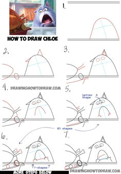 how to draw chloe the cat from the secret life of pets easy drawing tutorial for kids