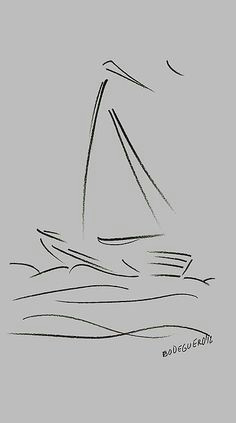 simple sailing boat drawings poster by mario perez