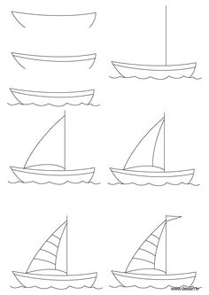 how to draw a sailboat step by step click to enlarge